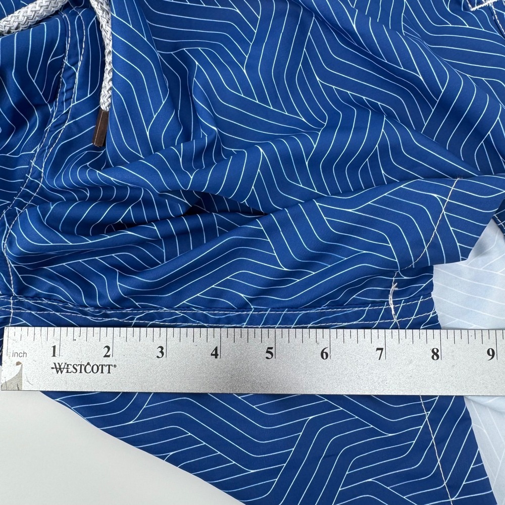 Retromarine Swim Trunks Men XL Blue Geometric Wave Print Anchor Logo NWT $155 - Picture 5 of 10